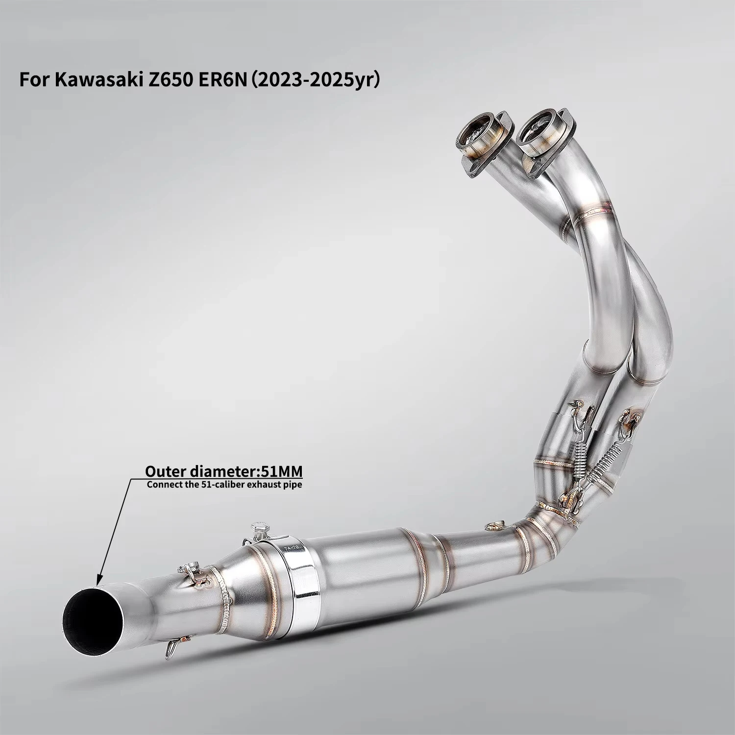 أنبوب توصيل أمامي لمستشعر كاتم صوت العادم سهل الارتداء لـ ER6N Versys 650 Z650 Ninja 650 2023 إلى 2025 سنة #5