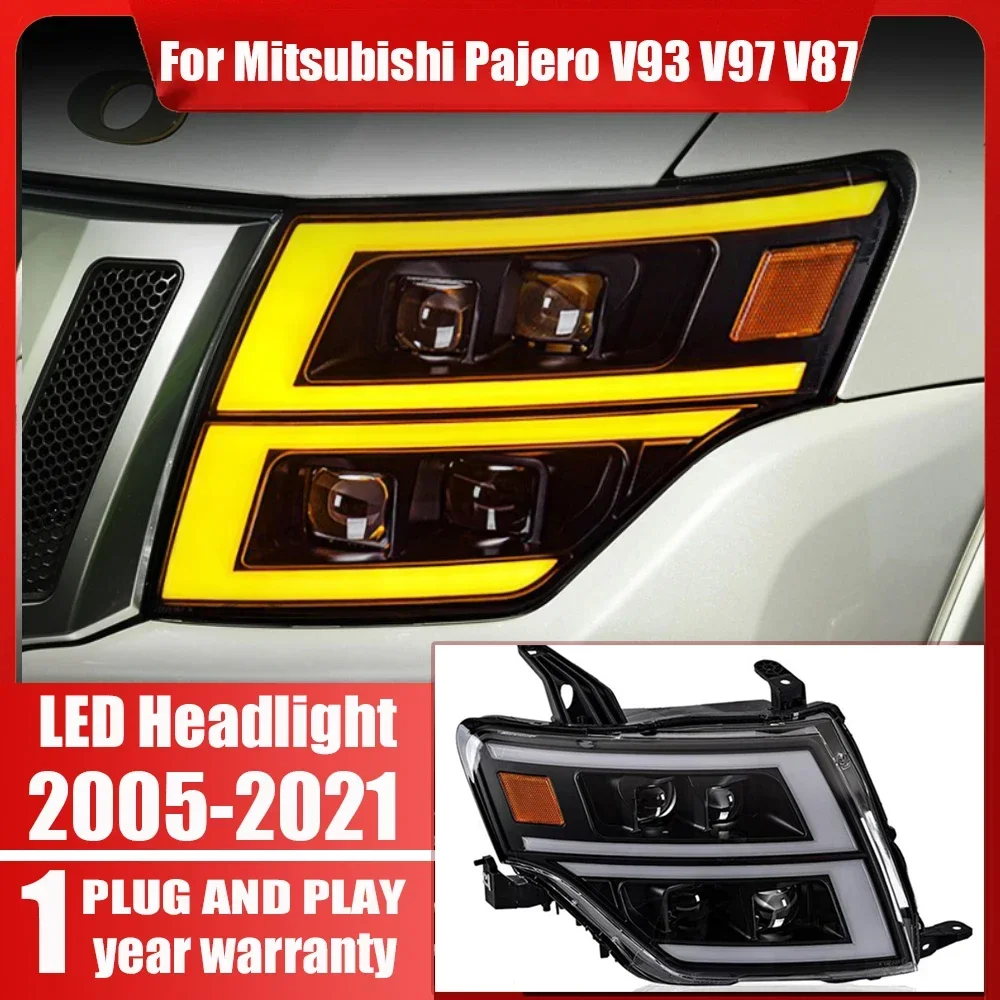 Car Headlight For Mitsubishi Pajero V93 V97 V87 2005-2021 LED Car Lamp Daytime Running Light Dynamic Turn Signal Car Accessories