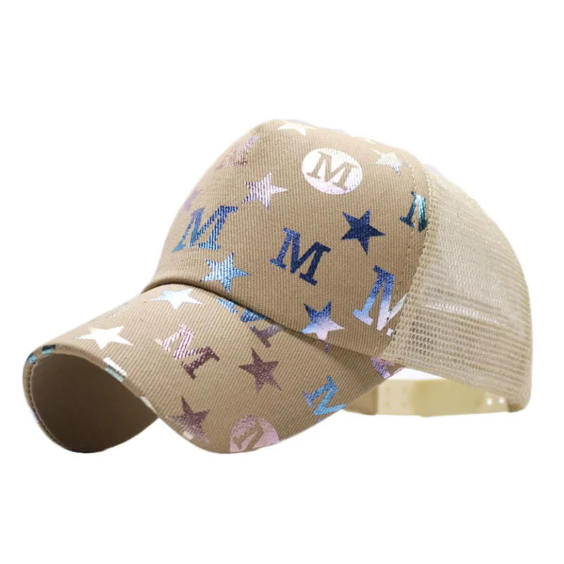 Hat Female Dazzling Color Letters Graffiti Baseball Cap Korean Style Fashion Brand Outdoor Mesh Sun Hat Peaked Cap Student Summe