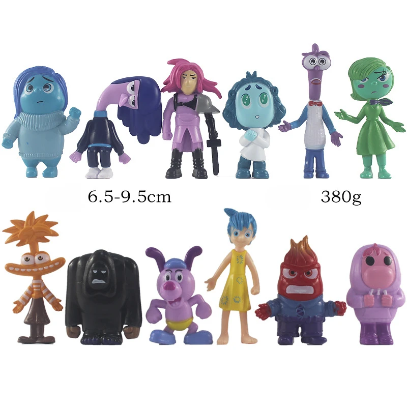 

4-12Pcs New Inside Out 2 Action Figure Toy Cartoon Movie Joy Anxiety Anger Sadness Disgust Fear Model Doll Figurines Kids Gifts