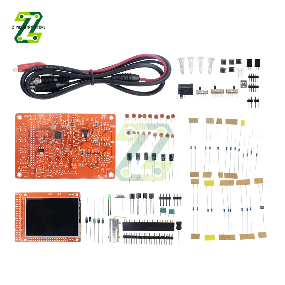 DSO138 Fully Assembled Digital Oscilloscope 2.4 inch TFT LCD Display Probe Test Clip Acrylic Case Oscilloscope DIY KIT