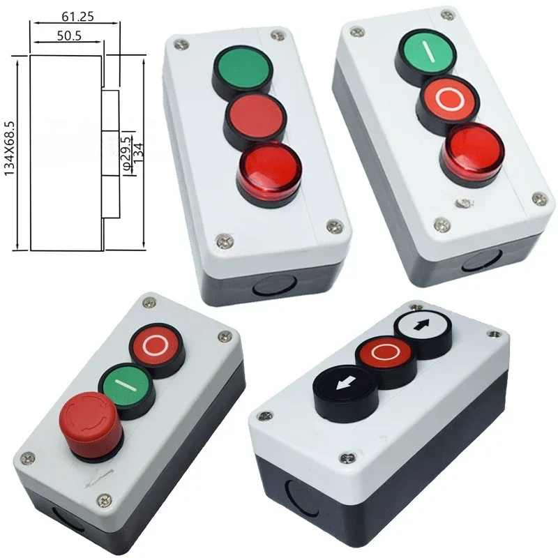 

Водонепроницаемая кнопочная коробка 1 отверстие2 отверстия3 отверстия4 отверстияXB2.XAL-B324Кнопочный переключатель коробки управленияZB2XAL-B334