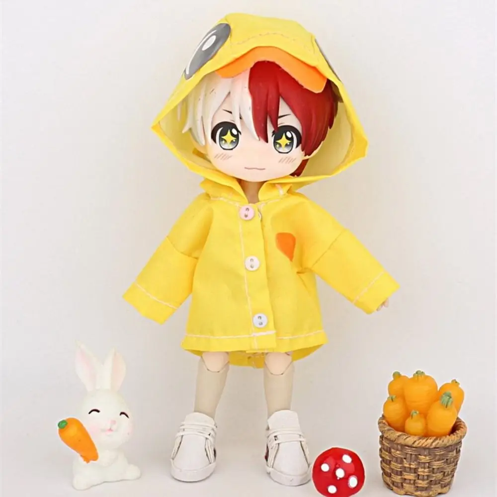 Windproof Clothing Doll Raincoat Rabbit Frog Dinosaur OB11 Doll Clothes Dress Up Outfit Doll Animal Raincoat 1/12 Bjd