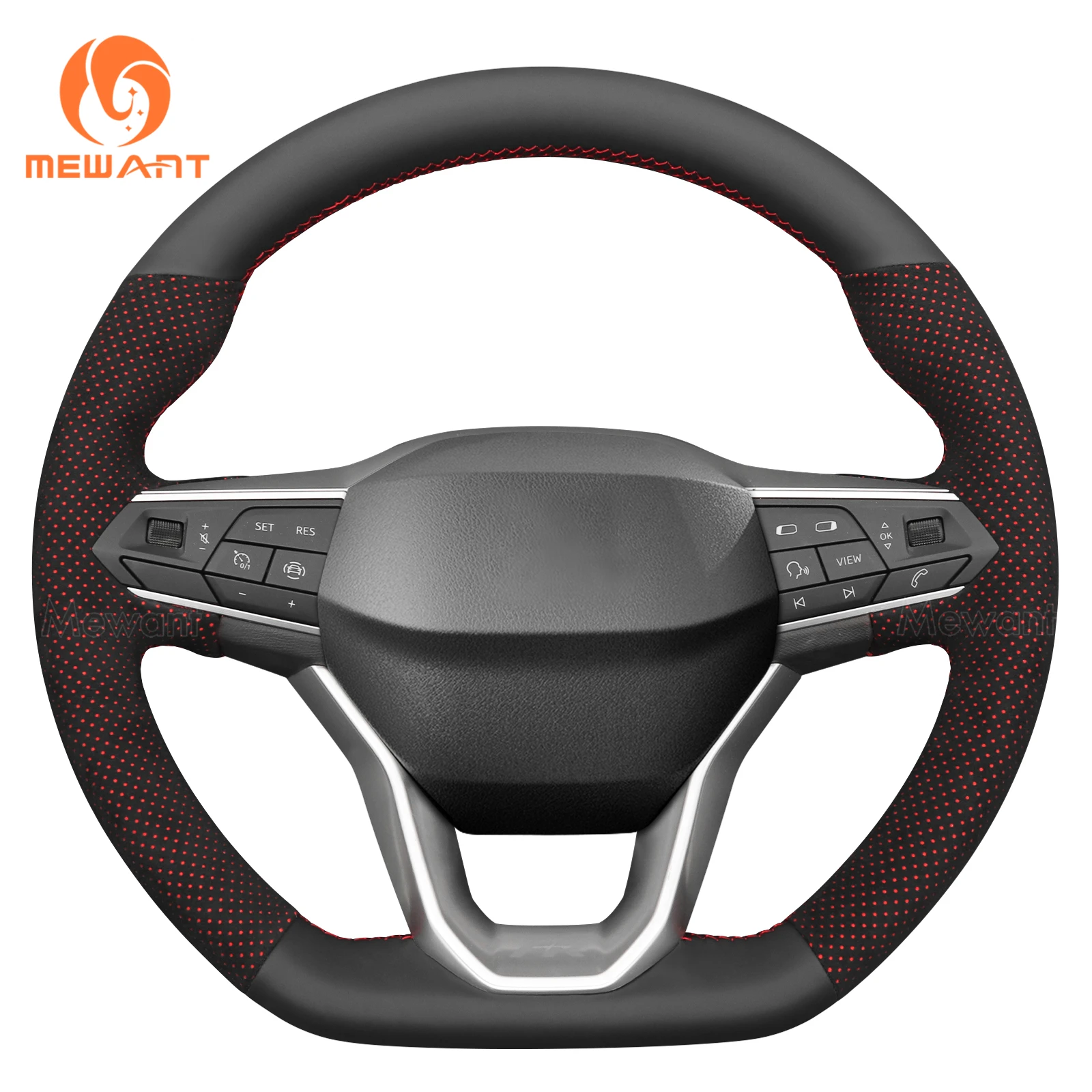 MEWANT Alcantara car Steering Wheel Cover for SEAT Leon IV  Ibiza 6F Ateca Arona Tarraco 2020-2022