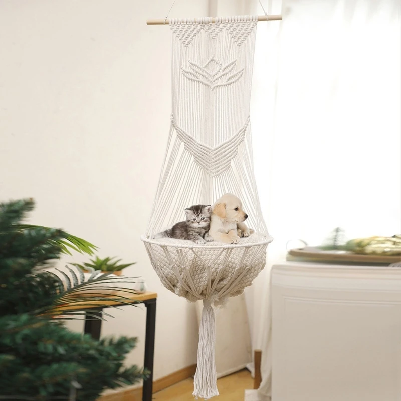 Hanging Cats Hammock Swing Bed Perch Furniture for Indoor Felines Swing Bed Hammock Perch Furniture Photo Props