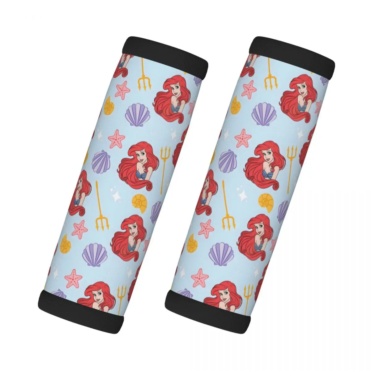 

Custom The Little Mermaid Luggage Handles Wrap Grips 2 Pcs Handle Grip For Travel Bag Luggage Suitcase Airplane Princess Ariel