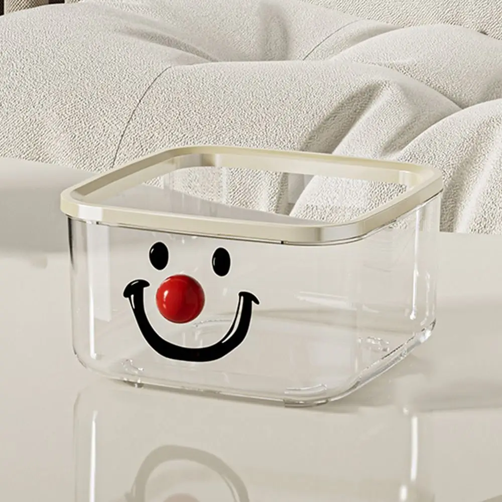 Creative Desktop Garbage Bin Large Capacity Clown Face Bathroom Organizer Household Dustproof Makeup Storage Box Office