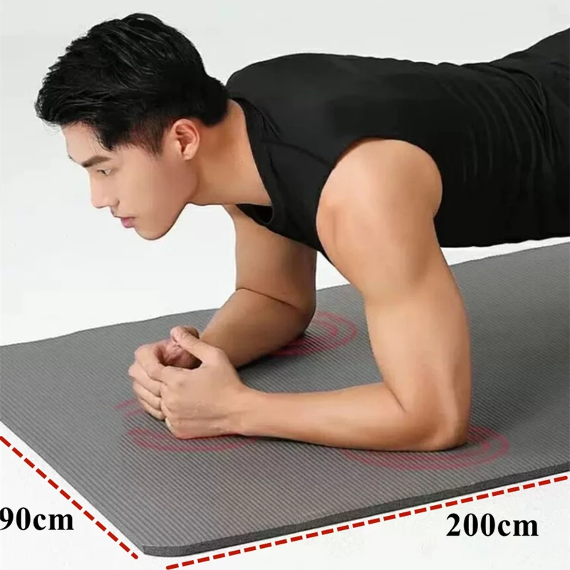 

Yoga Mat Gymnastics Mat 200cm*90cm*1cm Eco-friendly Non-Slip Sports Fitness Mat for Exercise Yoga and Pilates Fitness Equipment