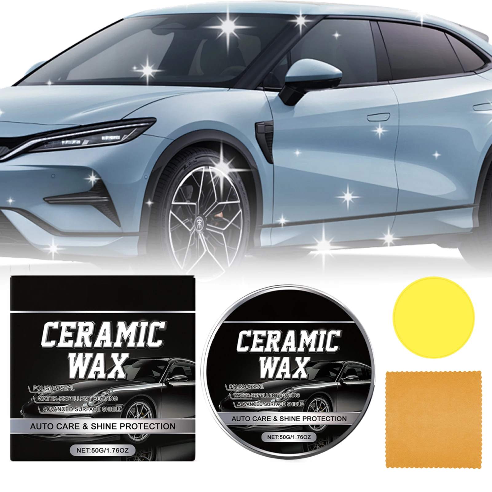 

Автомобильный полировальный воск с губкой для ремонта царапин на лакокрасочном покрытии автомобиля, полировка с эффектом кристаллизации, воск для полировки автомобиля