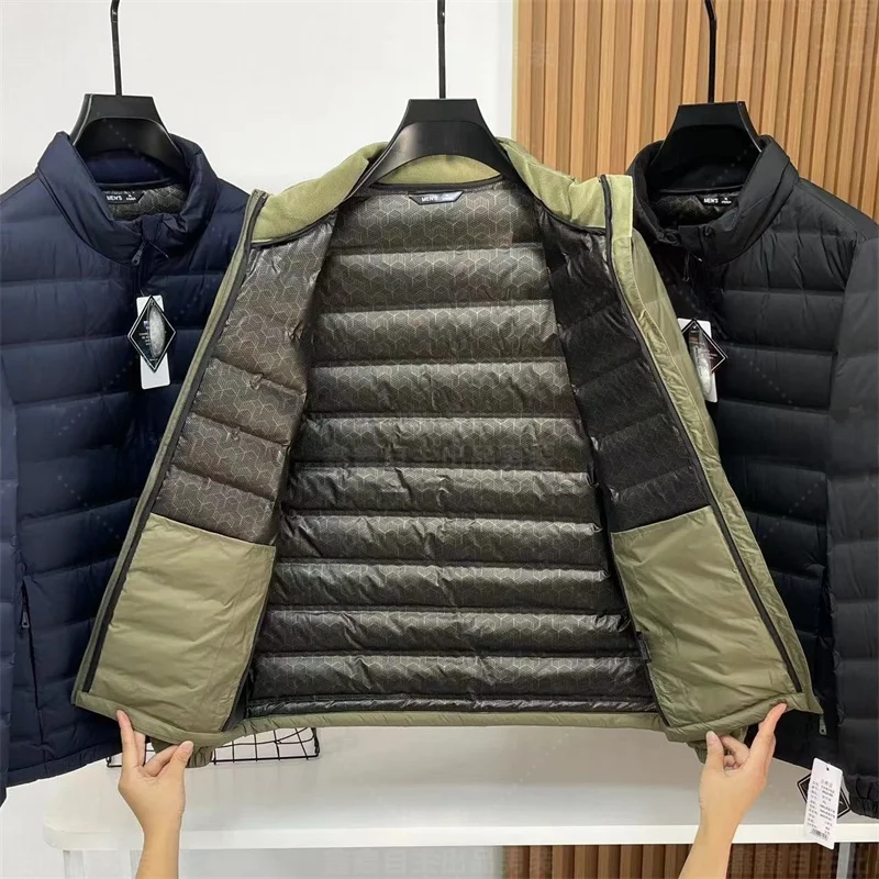 

Thickened Black Tech Ultra High Puff Outdoor Men's Graphene 90 White Duck down Casual down Jacket Polyester Fabric Long Sleev...