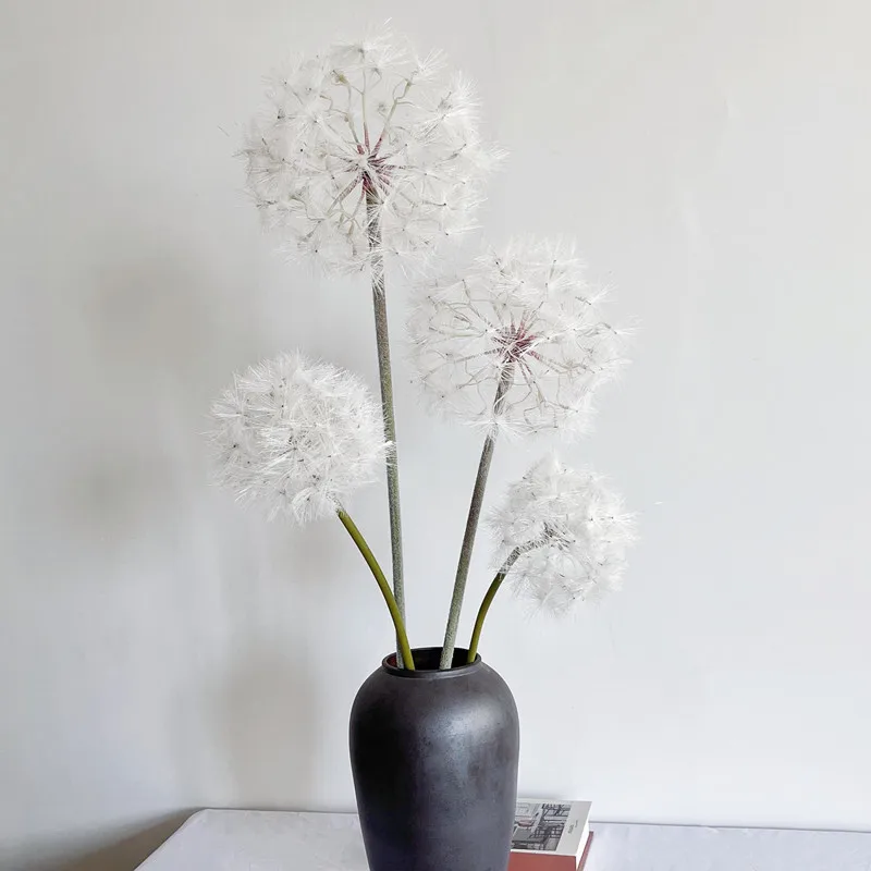 White Artificial Dandelion Flower Home nordic Decor Table Room Decor DIY Arrangement flores artificiales Wedding Photo Props