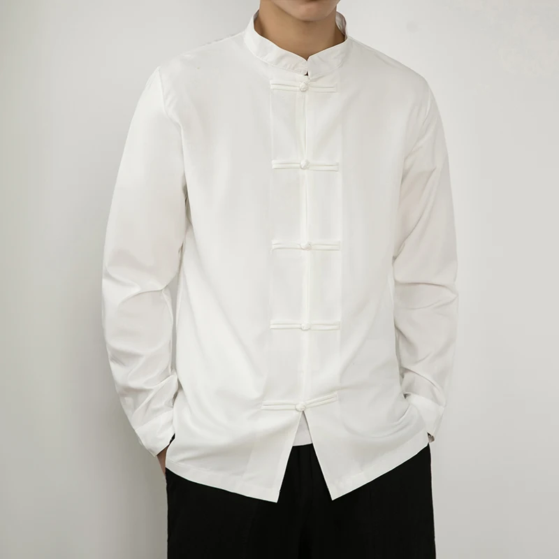 

Мужской костюм в китайском стиле в стиле ретро, длинный све, хлопок и лен, воротник-стойка, костюм Тан, весна-осень, Новое поступление, молодежная мода