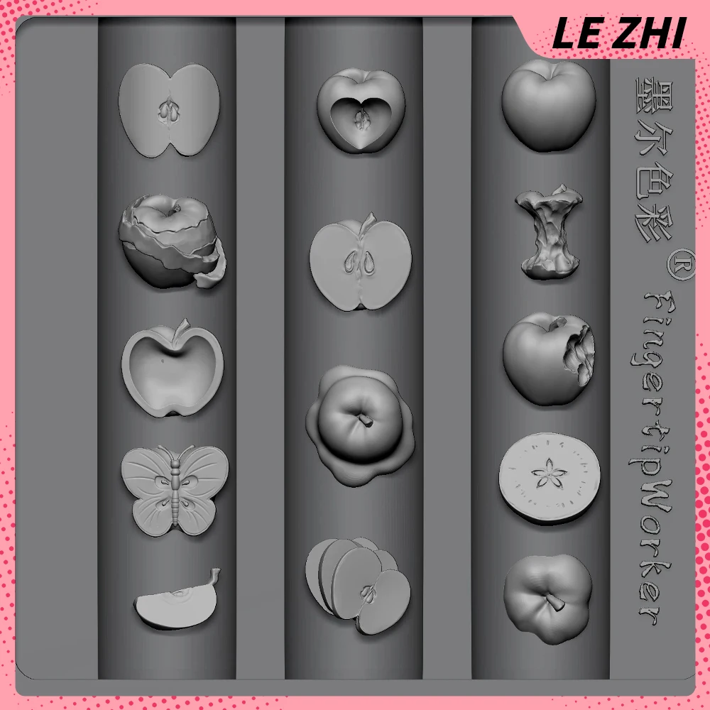1Pcs Beautiful Exquisite Diversity Apple Series Silicone Nail Art Mold Butterfly Shape Nail Template Mold Accessories Gifts