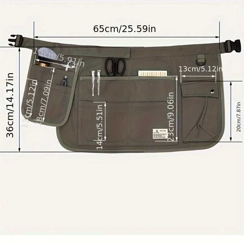 Grembiule multitasche in tela con mezzo grembiule realizzato per strumenti per l\'industria orticola