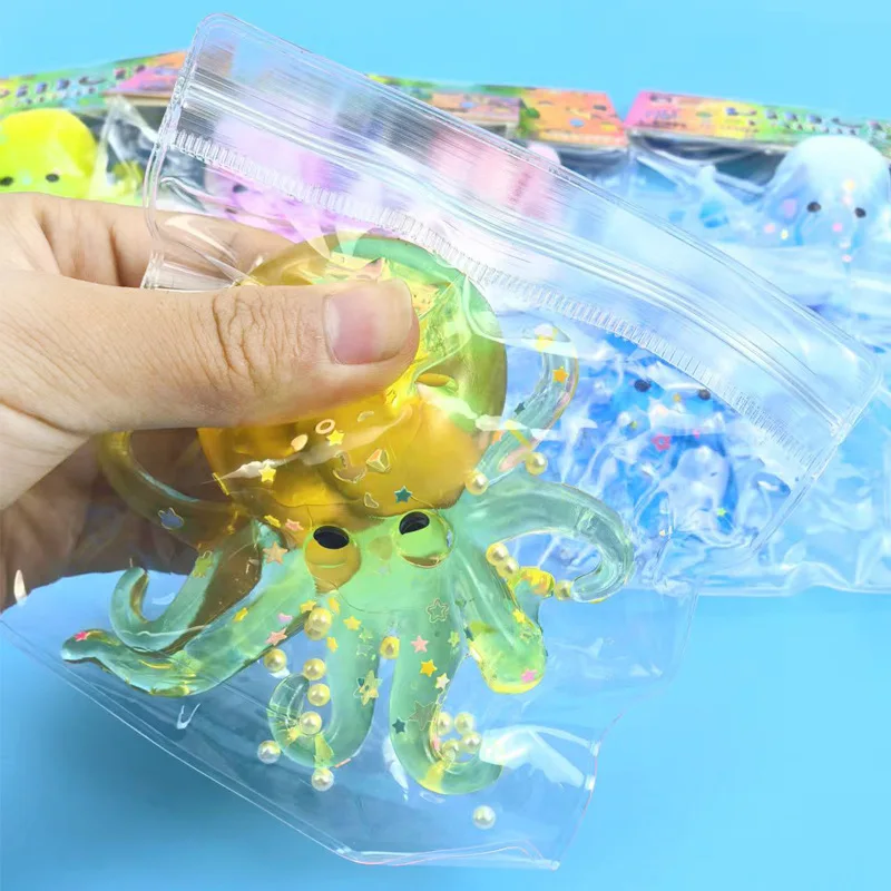 Novos brinquedos de apertar simulação oceano polvo pitada alívio do estresse lento rebote brinquedos pode ser esticado sensorial descompressão ventilação presente