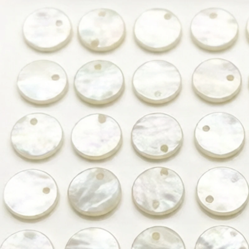 10pcs 10mm Natural White Mother of Pearl round Coin Sea Shell Beads Jewelry Making Charms Loose Beads for Earrings And Pendant C