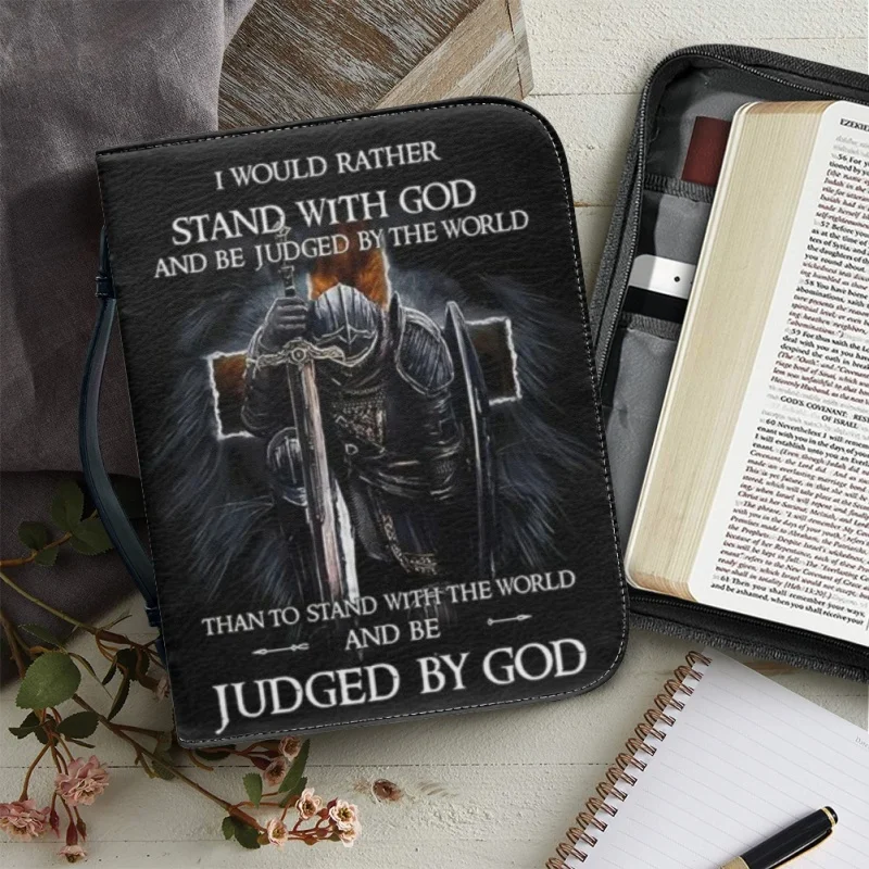 Stand With GOD Bible Cover Printing Bible Cover Case for Women Leather Personalitized Bible Bags Holy Storage Book Box For Men