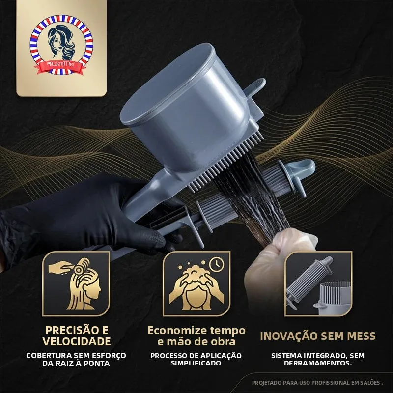 1 unidade de Ferramenta Inteligente para Coloração de Cabelo - Aplicador de Tintura e Descoloração de Cabelo Fácil de Usar e Sem Esforço com Controle de Fluxo Ajustável, para Salão