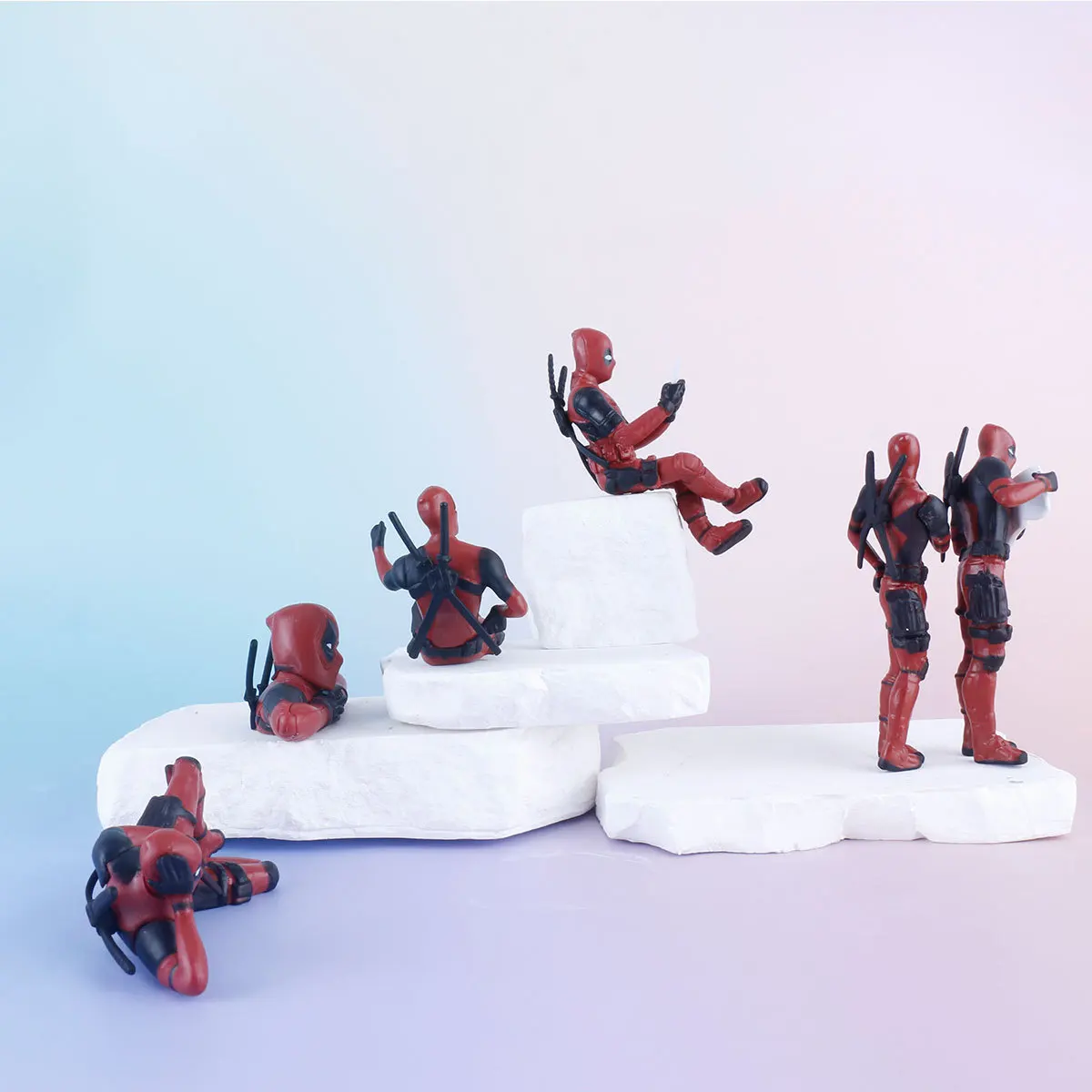 Deadpool & Wolverine Anime Figure Marvel Superhero Toy Figurine Car Mounted Ornaments Kid Bedroom Decor collection birthday gift