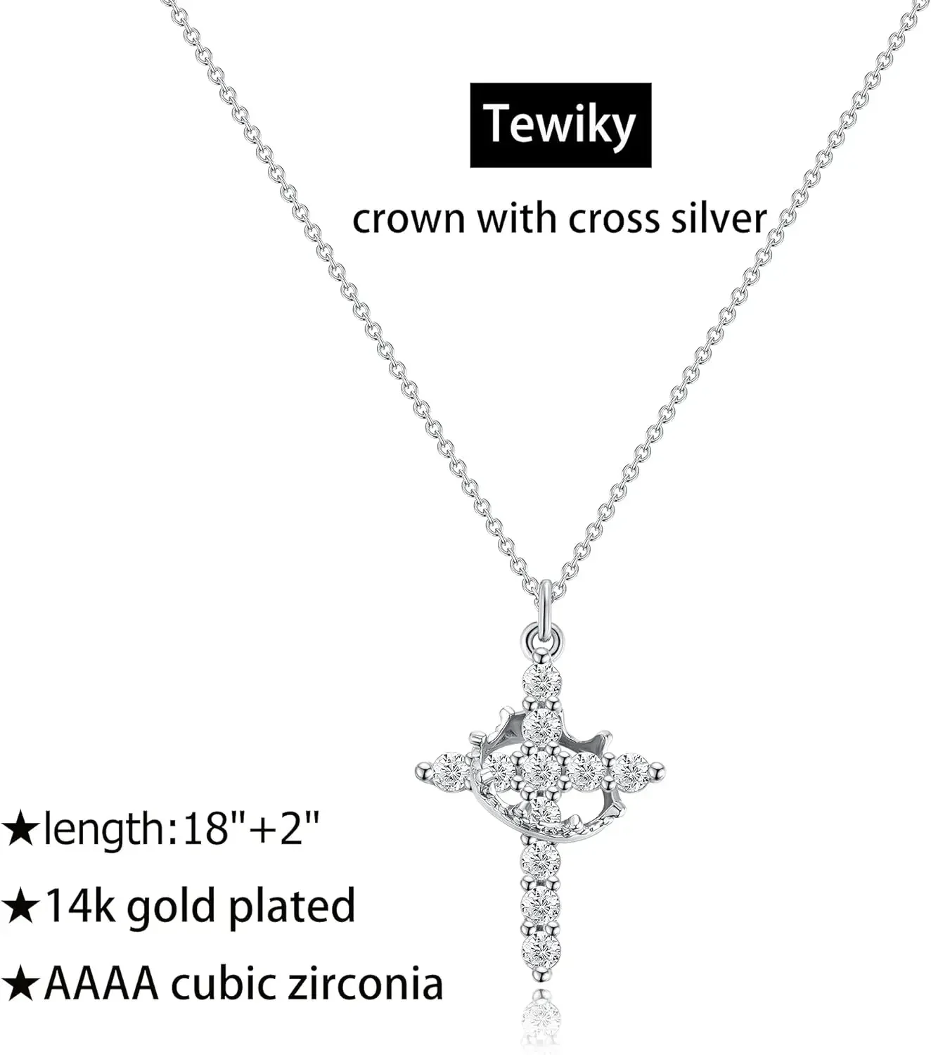 Simple Gold Diamond Cross Necklace for Women Dainty 14k Gold Cubic Zirconia Cross Pendant Necklace Cute Tiny Gold Jewelry Gift image 3