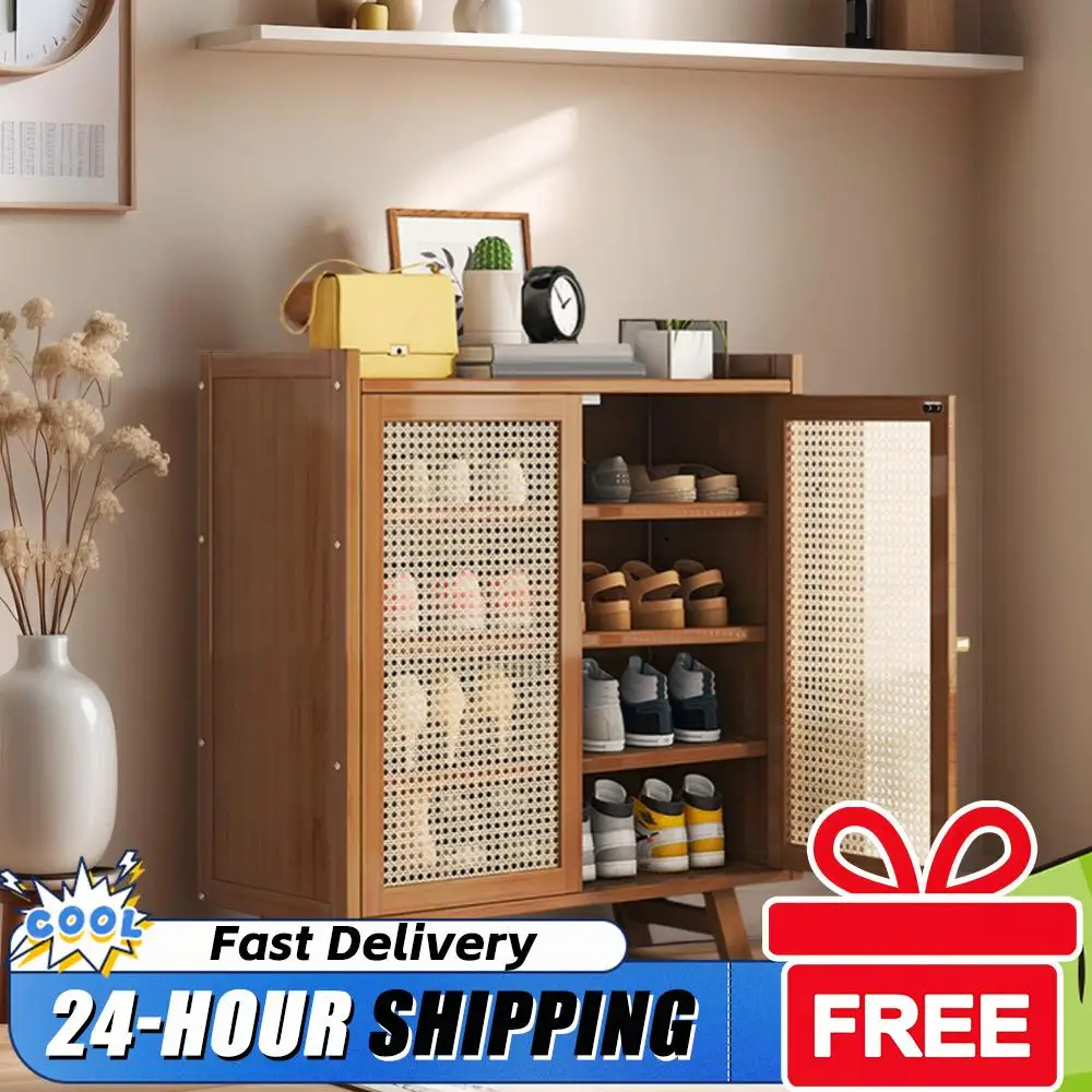 

Органайзер для обуви на 5/7 ярусов и шкаф для хранения обуви с дверцами, деревянные полки для обуви для прихожей, коридора, гардеробной