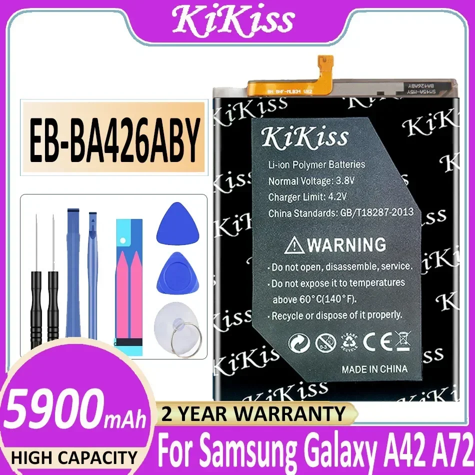 KiKiss 5900 мАч EB-BA426ABY Аккумулятор для Samsung Galaxy A42 A72 Сменный аккумулятор для телефона с бесплатными инструментами