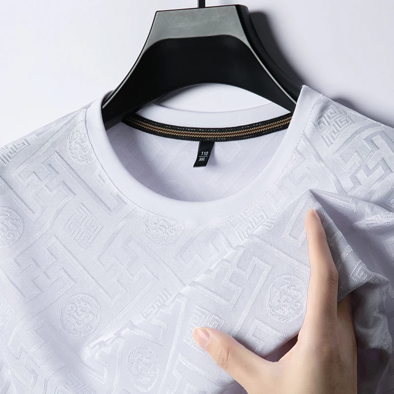 

Мужская летняя футболка с коротким рукавом, быстросохнущая, тонкая, трендовая, с полурукавами