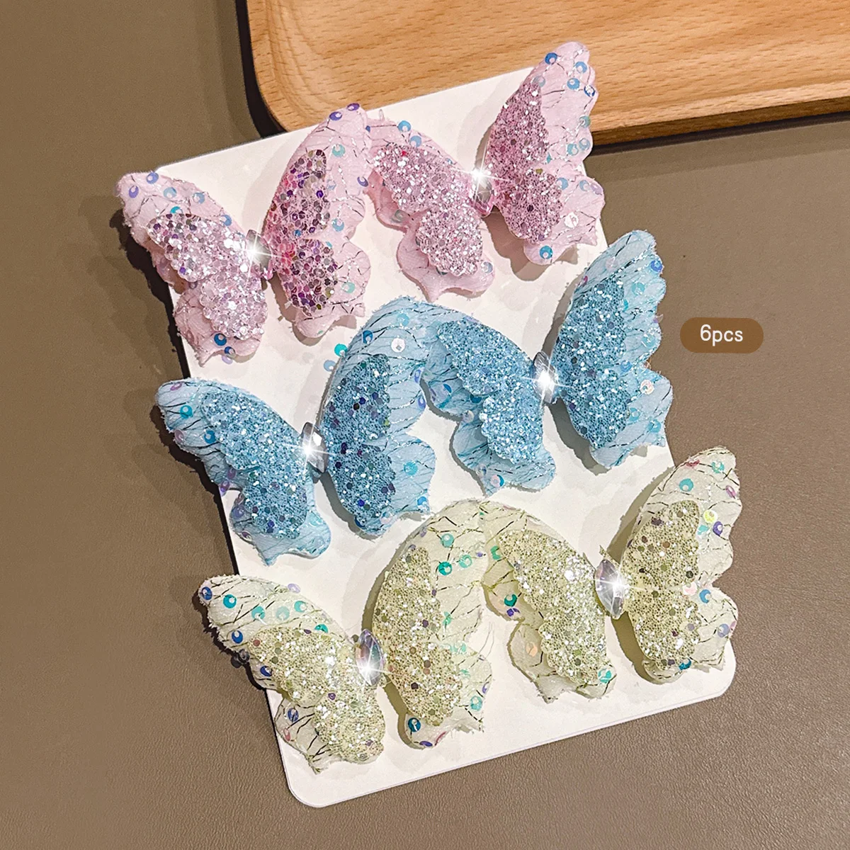 6 bunte Schmetterlings-Haarspangen im süßen Stil, geeignet für den täglichen Gebrauch als Accessoires – Detail 1