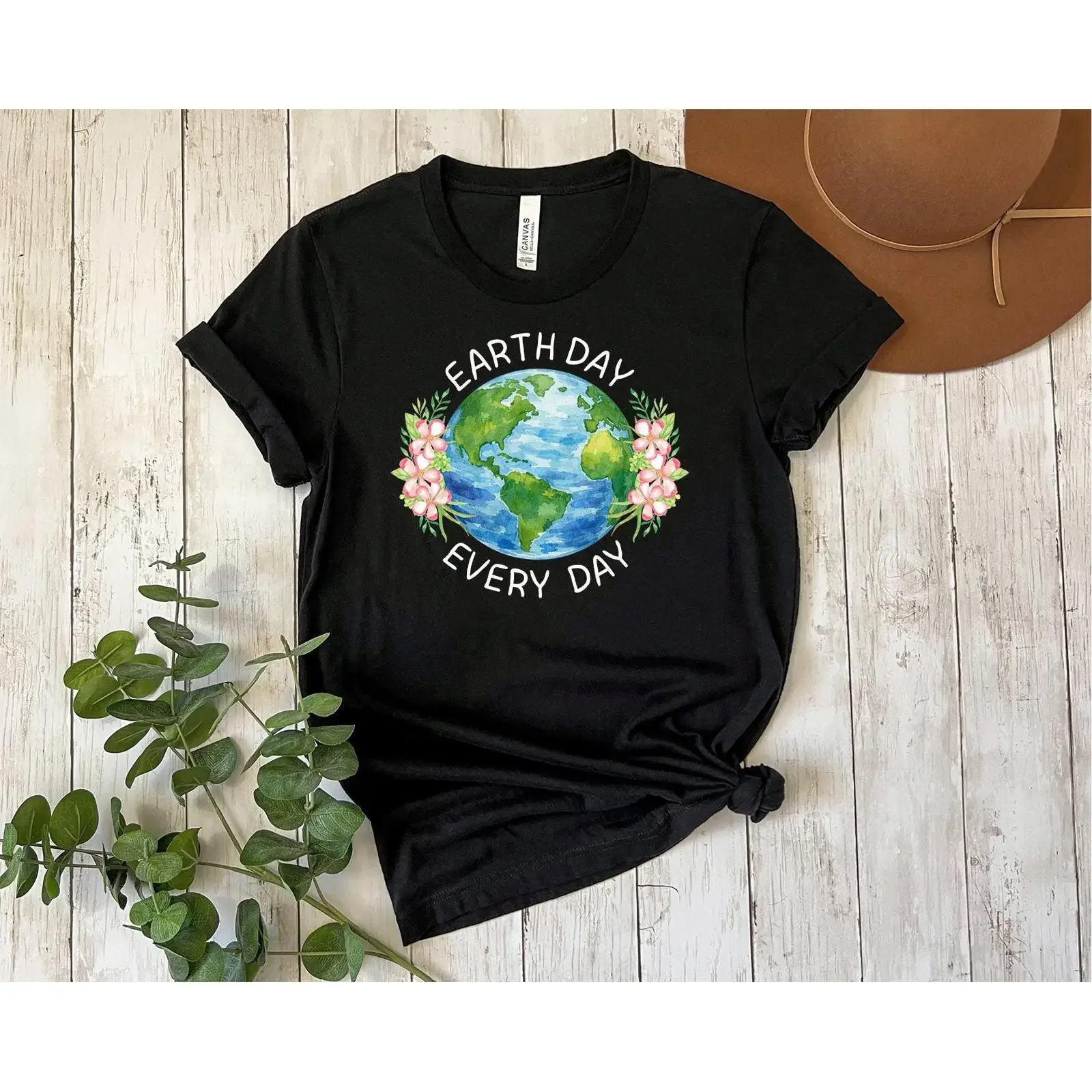 Earth Day T Shirt Nature Lover Eco Friendly Climate Change Happy for Outfit vintage Washed Casual designer clothes Versatile