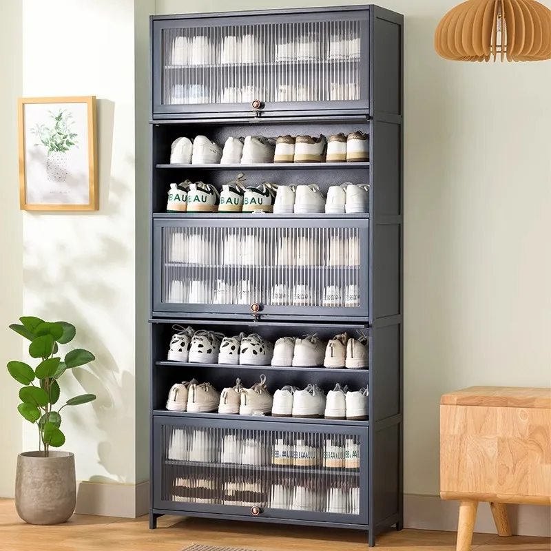 Nanzhu shoe cabinet high vertical entry cabinet integrated door corridor with extremely narrow household shoe rack multi-layer w