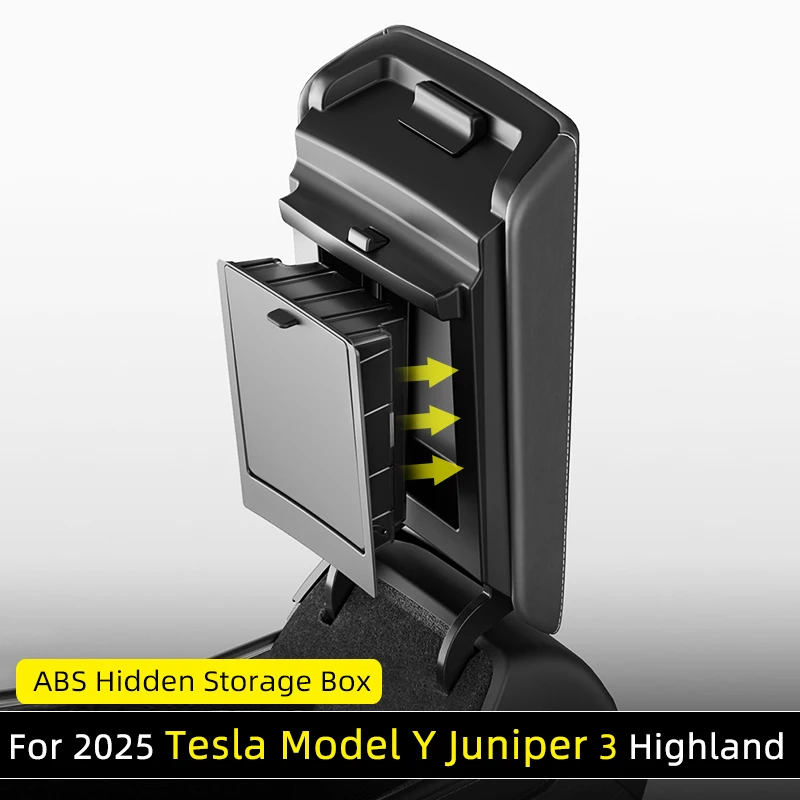Für Tesla Model 3 Highland Zubehör 2020-2024 Modell Y Juniper 2025 Versteckte Aufbewahrungsbox Armlehnenbox Verstauen Aufräumen Aufbewahrung Int