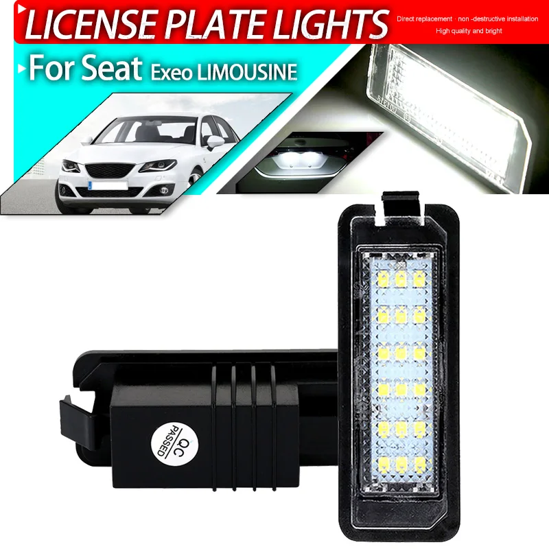 2 stücke Auto Led Anzahl Kennzeichen Lichter Für Seat Ibiza MK4 Esporte FR Nico fall Cupra Exeo LIMOUSINE 2008-2013 Canbus Kein Fehler