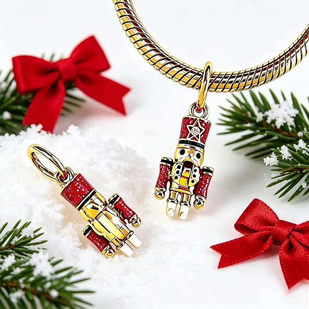 Original 925 Silver Golden Pea Pod Windmill Castle Star Hat Beads Charms Pendant Fit DIY Bracelet Bag Keychain Jewelry Making