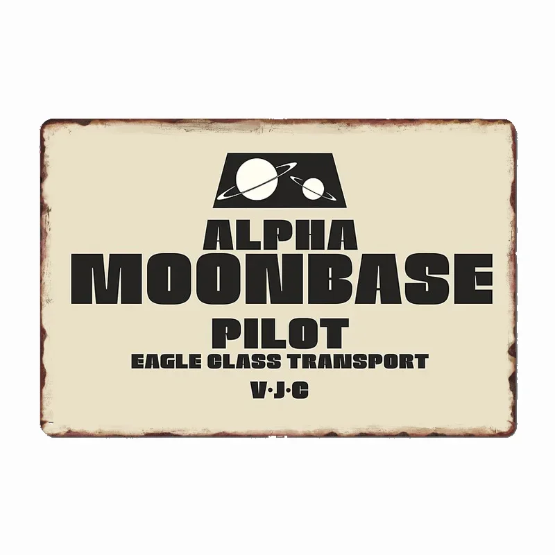 Moonbase Alphas Eagle Pilot Poster Metal Plaque Pub Garage Plates Pub Vintage Tin Sign Poster Bar Wall Decor