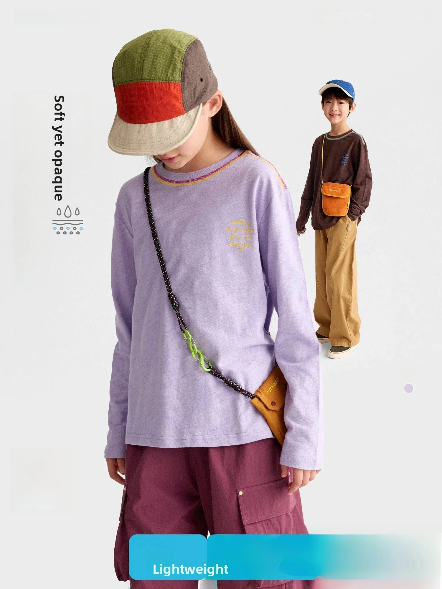 Pure Cotton Long Sleeve round Neck T-Shirt for Kids Color Block Line Print Casual Comfortable Breathable Autumn Wear for Boys...