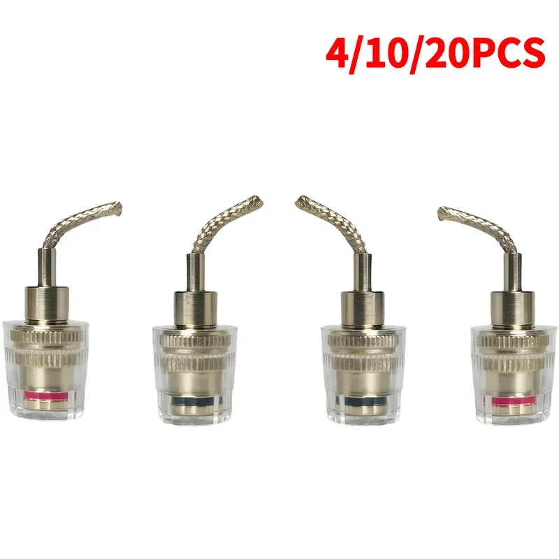 

4/10/20PCS Clear Speaker Binding Posts – Gold-Plated Banana Plug Terminals for Amplifier, HiFi Audio Speaker Connection