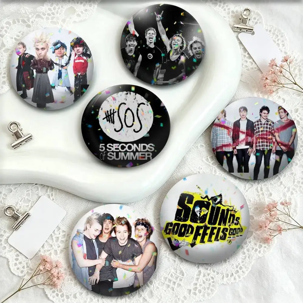 5-Seconds of S-Summers 5SOS  25 32 44 58 75mm Badges Personalized Round Brooches Pins Accessory Gift