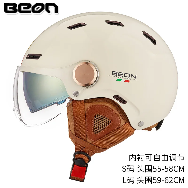 

BEON B-112 Motorcycle Helmet Three Quarter Half Helmet Retro Four Seasons Universal Sunscreen head circumference adjustable