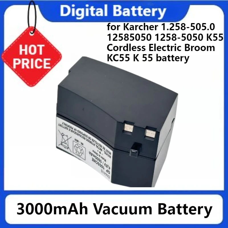 

For Karcher 1.258-505.0 12585050 1258-5050 K55 Cordless Electric Broom KC55 K 55 3000mAh Vacuum Battery