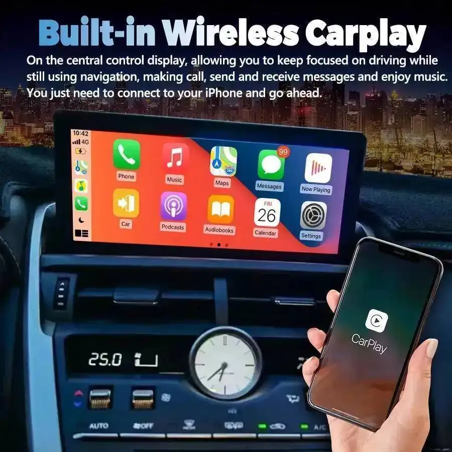 Navi  BT DSP Multimedia Video Player Stereo Radio For Lexus NX NX200 NX200T 300h 2018-2021  8+256GB 10.25''Android 14 CarPlay