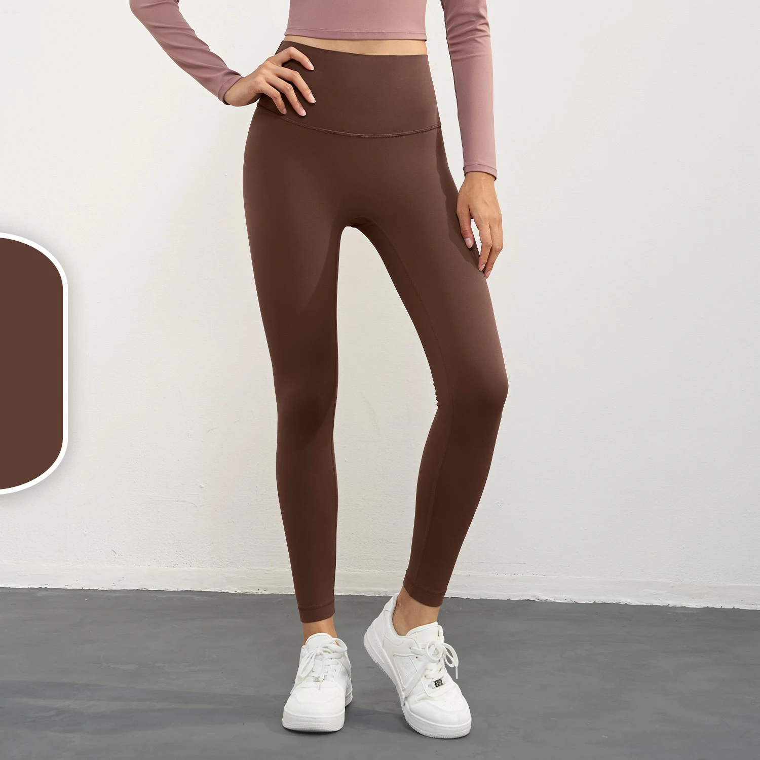 Modische Herbst-Winter-Damen-Fleece-Yogahose mit hoher Taille, Hüftlift, bequem, schmal geschnitten, für Laufen, Fitness, Freizeit und Radfahren. – Detail 19