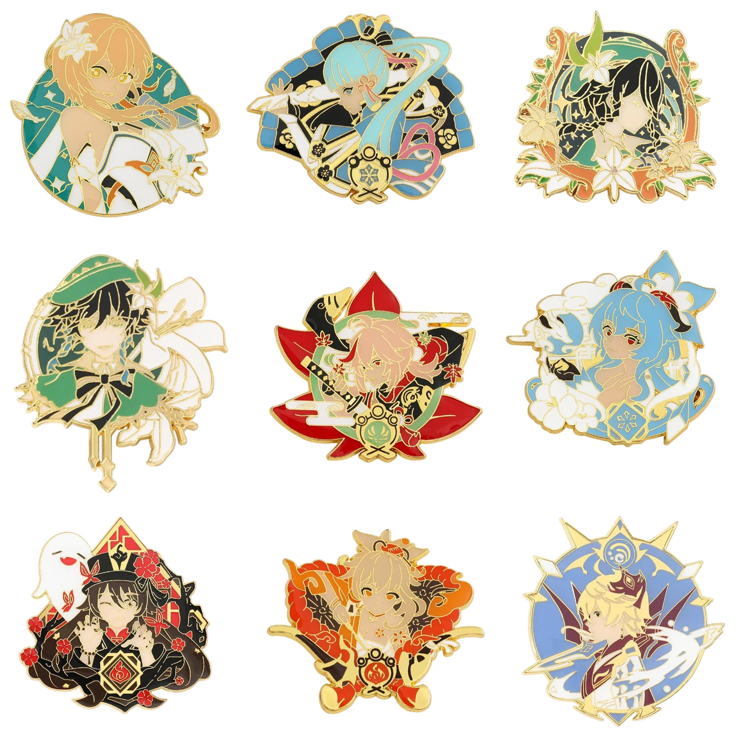Badge high-grade metal pin Feng Yuan ten thousand leaf brooch anime pendant badge