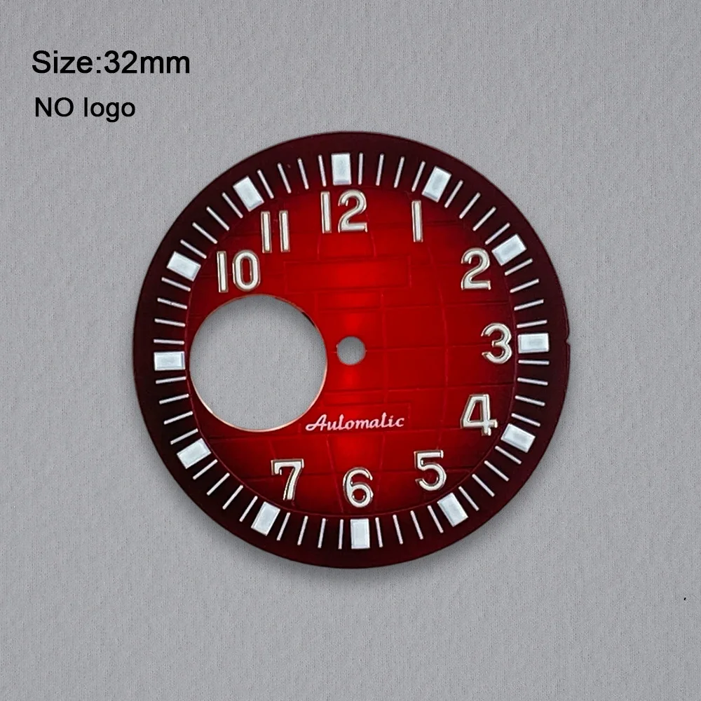 32mm No Logo Hollow Out Dial For NH38 Movement Custom Logo Green Luminous Watch Dials Hands Watch Accessories Repair Tools