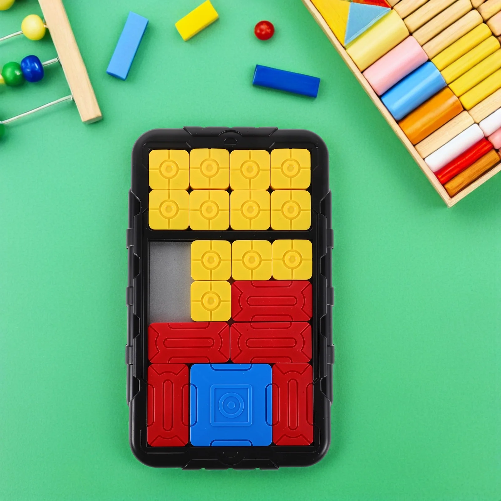 Jogo de quebra-cabeça deslizante placa colorida intensificador lógico educacional para viagens em família cérebro teaser presente de aniversário