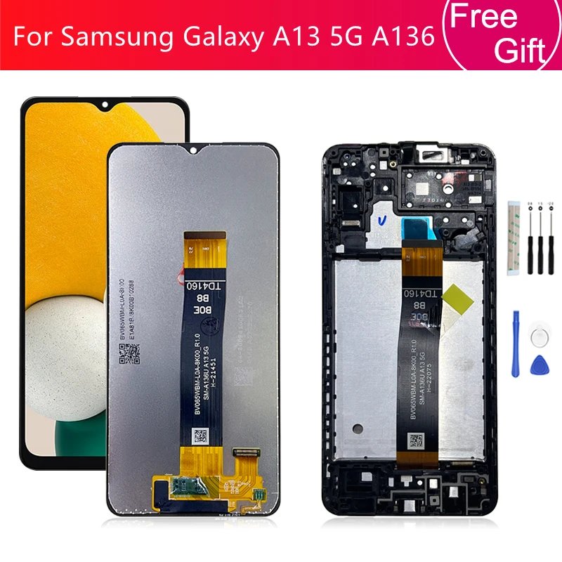 For Samsung Galaxy A13 5G A136 LCD Display Touch Screen Digitizer Assembly With Frame for Samsung A136 Screen Replacement repair