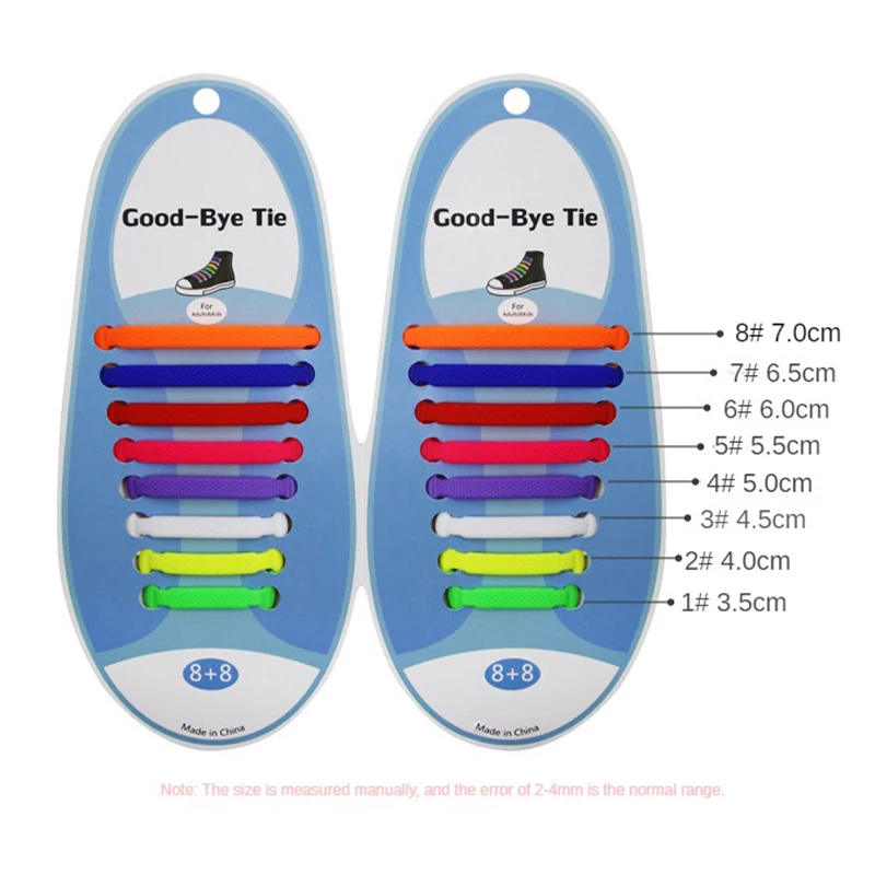 8pcs Children No Need To Tie Shoelaces Versatile Colored Silicone Shoelaces Fashionable Elastic Sports Shoelaces