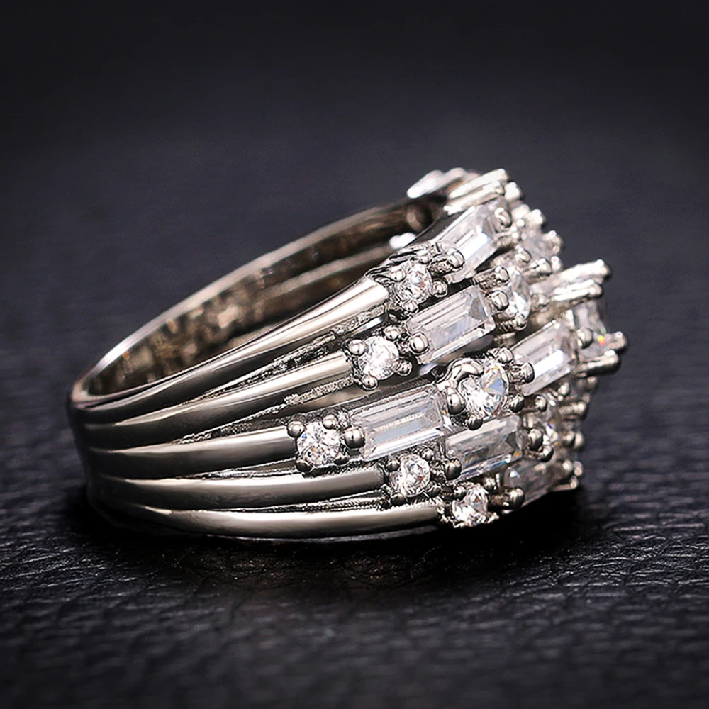 CAOSHI Luxury Trendy Shiny Zirconia Finger Ring for Female Gorgeous Accessories for Party Delicate High-quality Gift for Mom