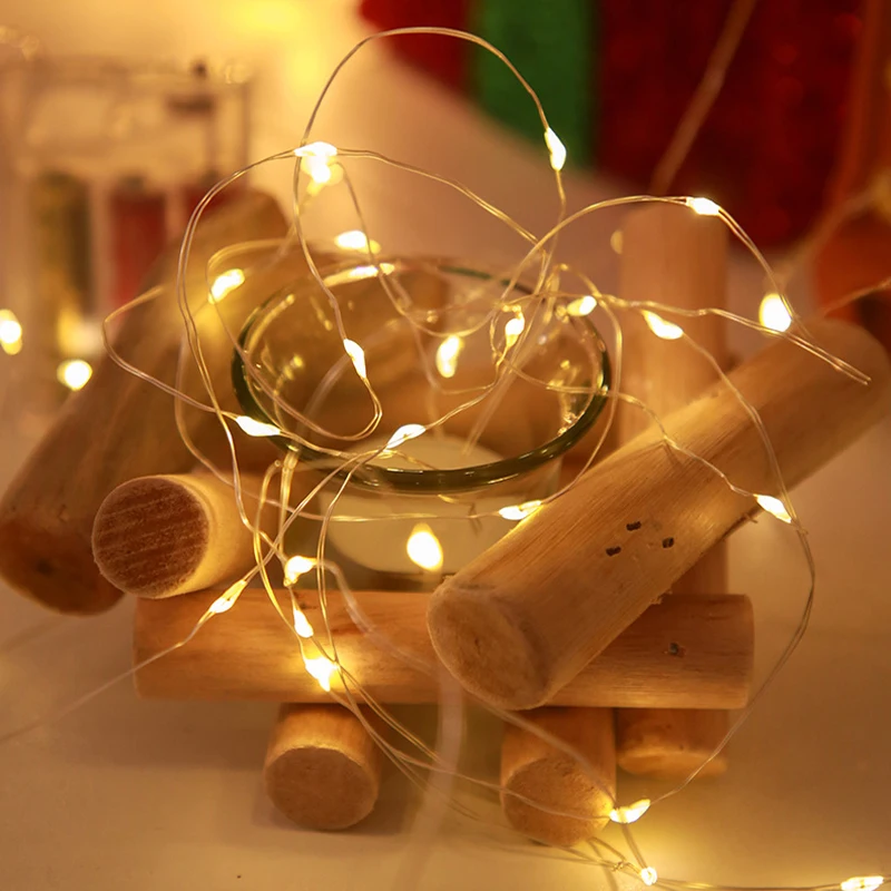 

Battery LED Lights String Copper Wire Garland Lamp For Christmas Wedding Party Holiday Fairy Lighting Home Bedroom Decoration