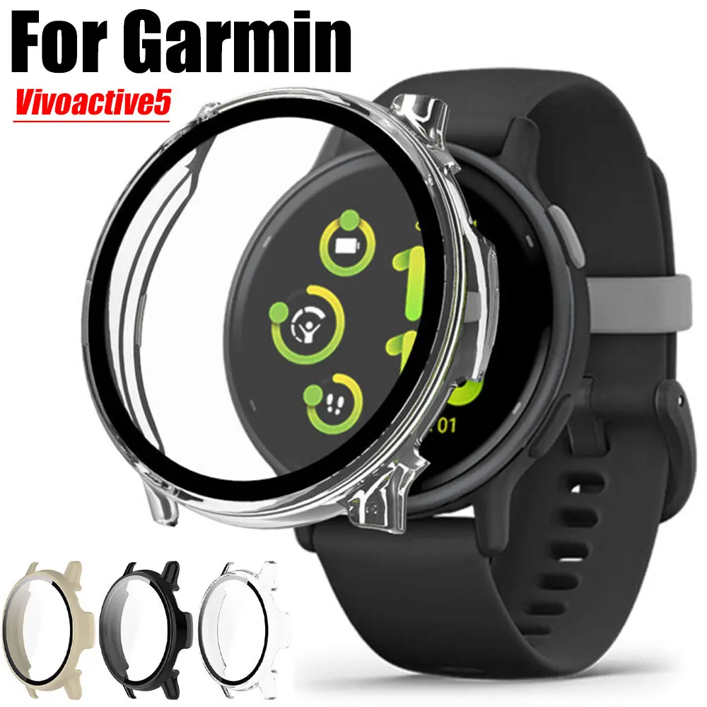 Clear Protective Case For Garmin Vivoactive 5 Cover Tempered Cases For Garmin Approach S50 Full Protector Shell Accessories