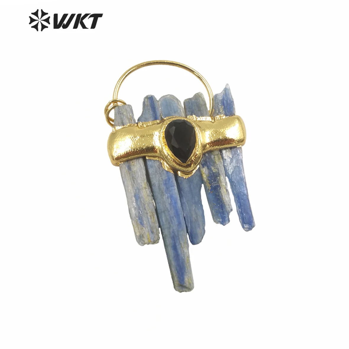 

WT-P1939 Latest Accessories Irregular Shape Raw Stoe Blue Kyanite Big Pendant For Necklace DIY Craft Or Stone Collection